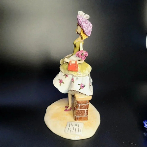 AppleTree Design Young Lady In Dress Porcelain  Figurine with crochet hat - Picture 3 of 12